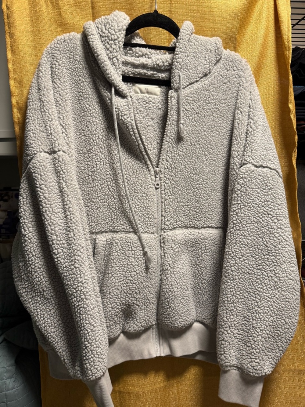 Aeropostale Light Gray Sherpa Zip Hoodie